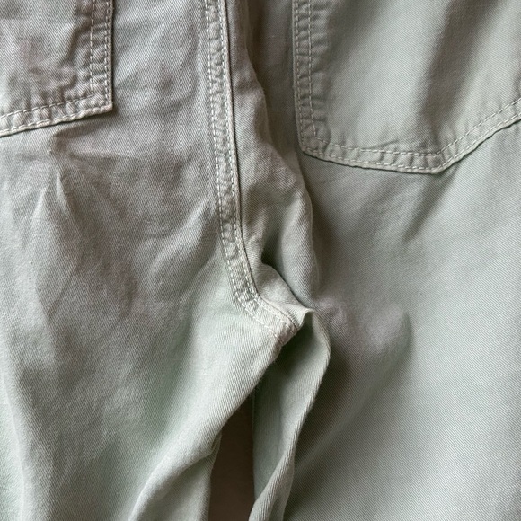 Mother Hedge Green The Shaker Chop Cropped Linen Blend Pants Size 27 - Picture 12 of 16